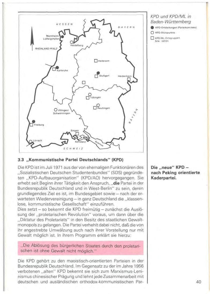 Seite 43 des Verfassungsschutzbericht 1978 Baden-Württemberg