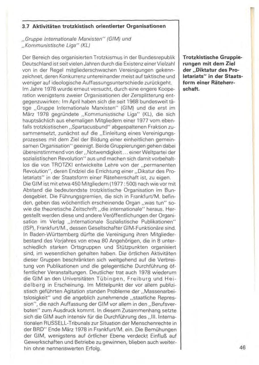 Seite 49 des Verfassungsschutzbericht 1978 Baden-Württemberg