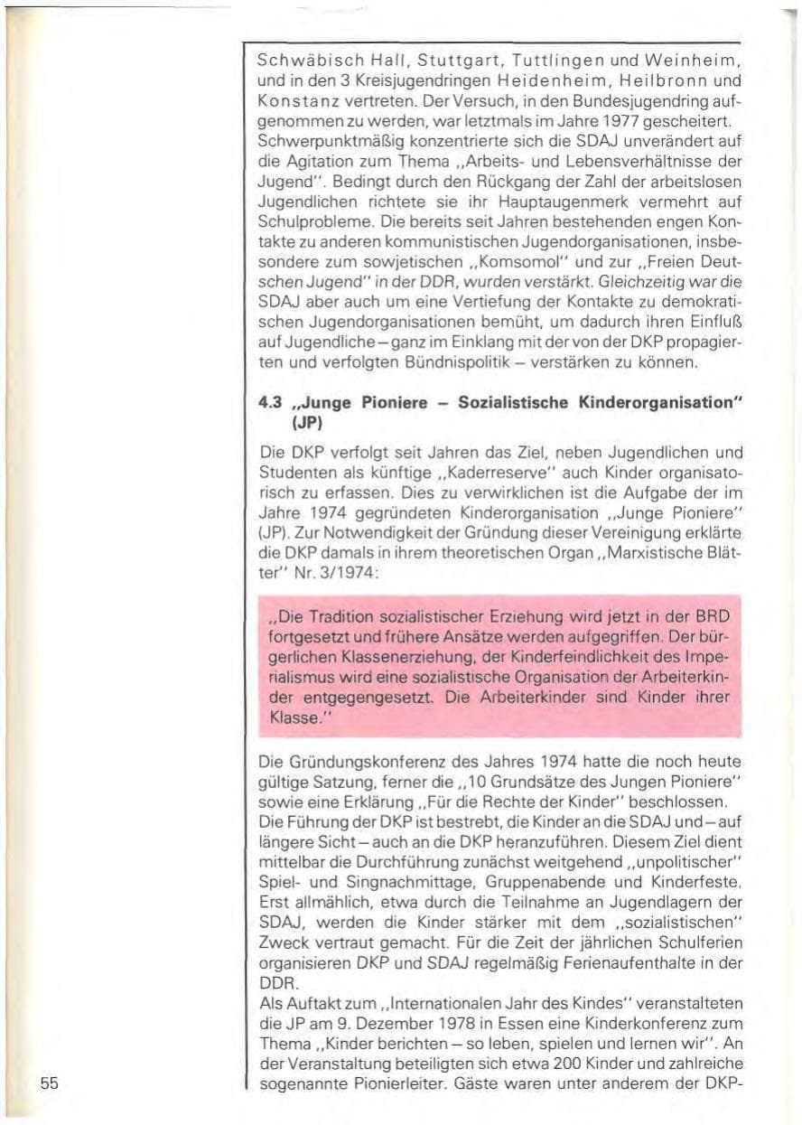 Seite 58 des Verfassungsschutzbericht 1978 Baden-Württemberg