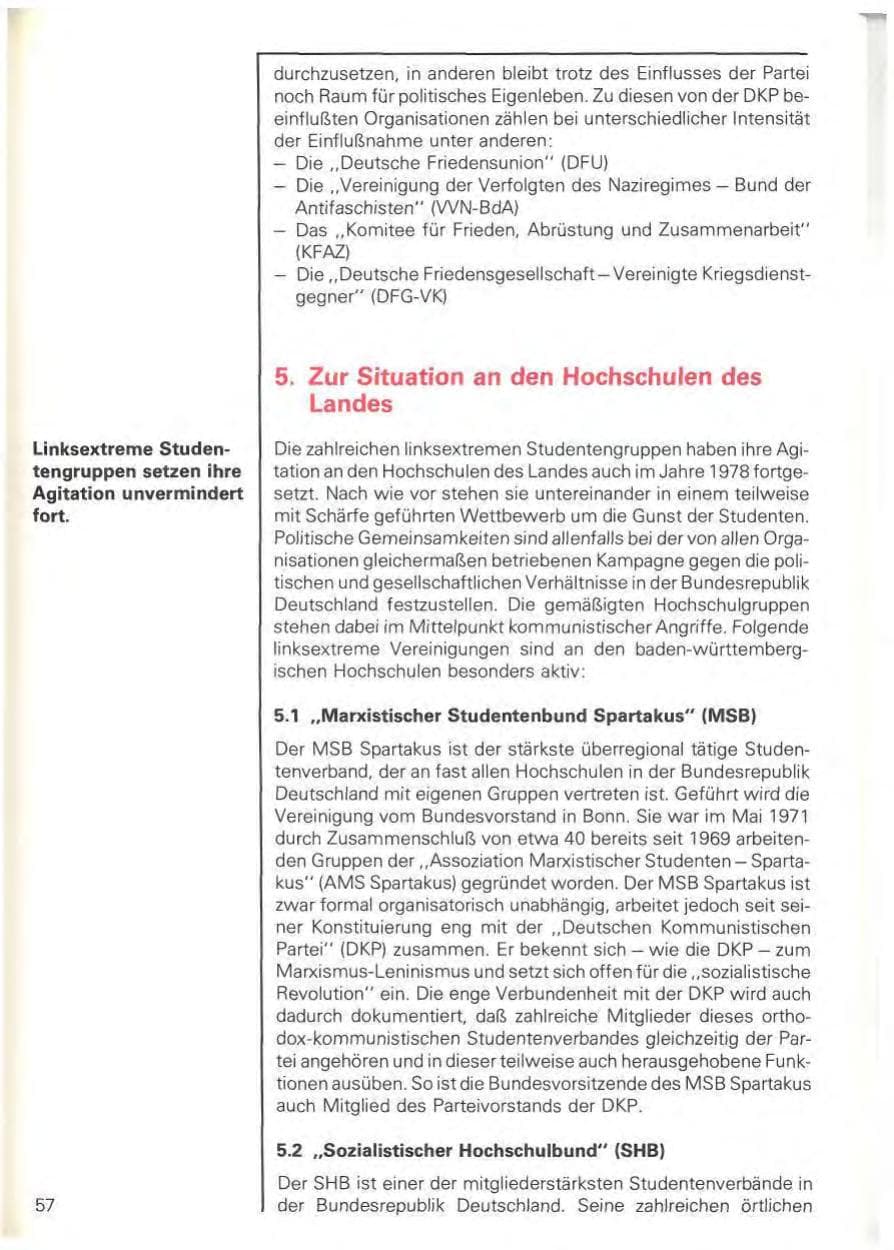 Seite 60 des Verfassungsschutzbericht 1978 Baden-Württemberg