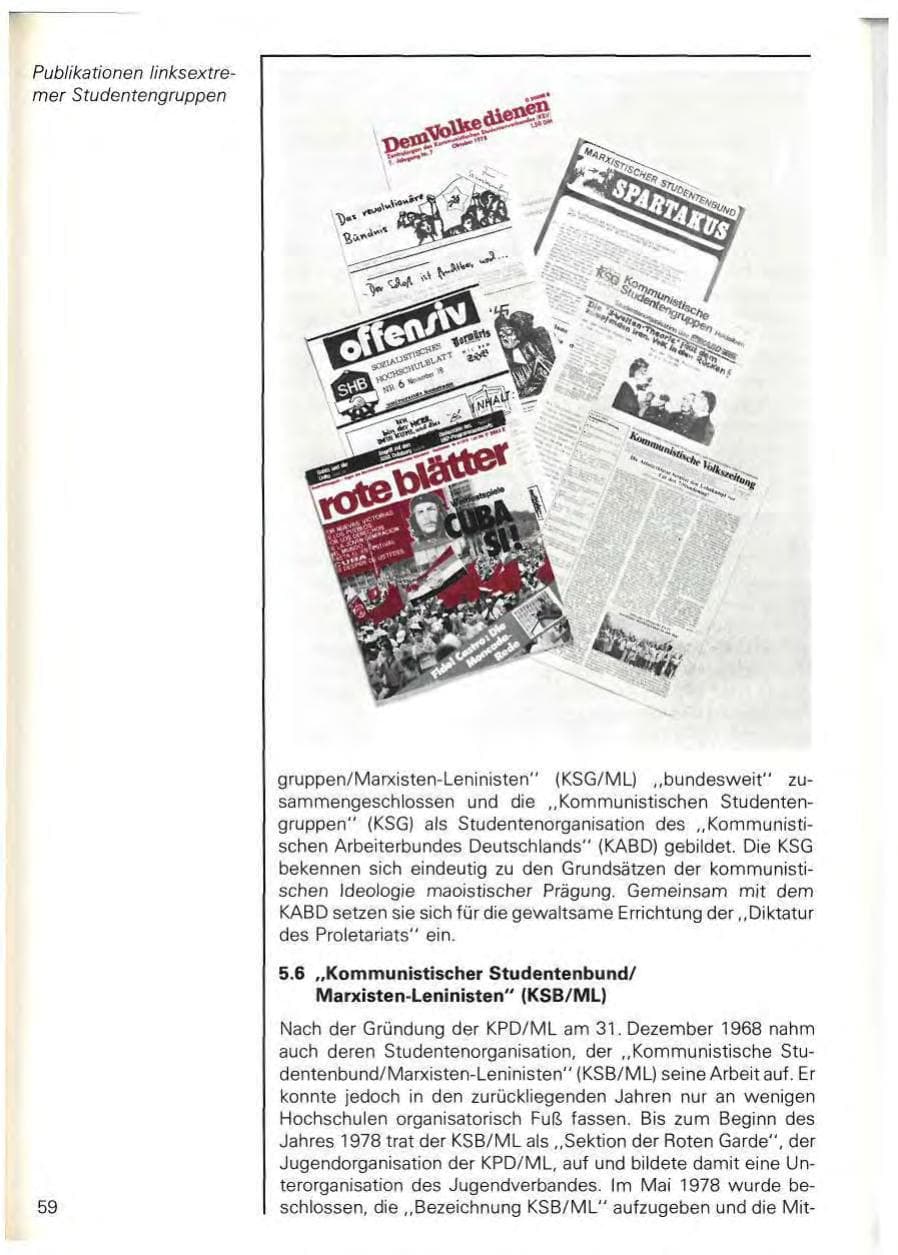 Seite 62 des Verfassungsschutzbericht 1978 Baden-Württemberg
