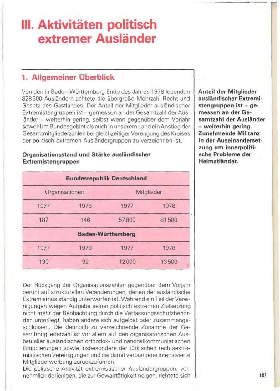 Seite 91 des Verfassungsschutzbericht 1978 Baden-Württemberg