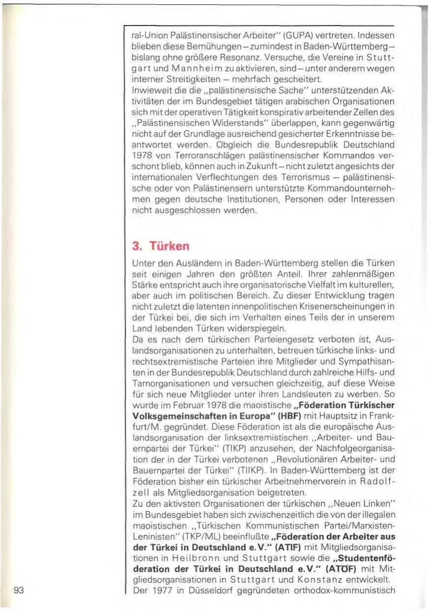 Seite 96 des Verfassungsschutzbericht 1978 Baden-Württemberg