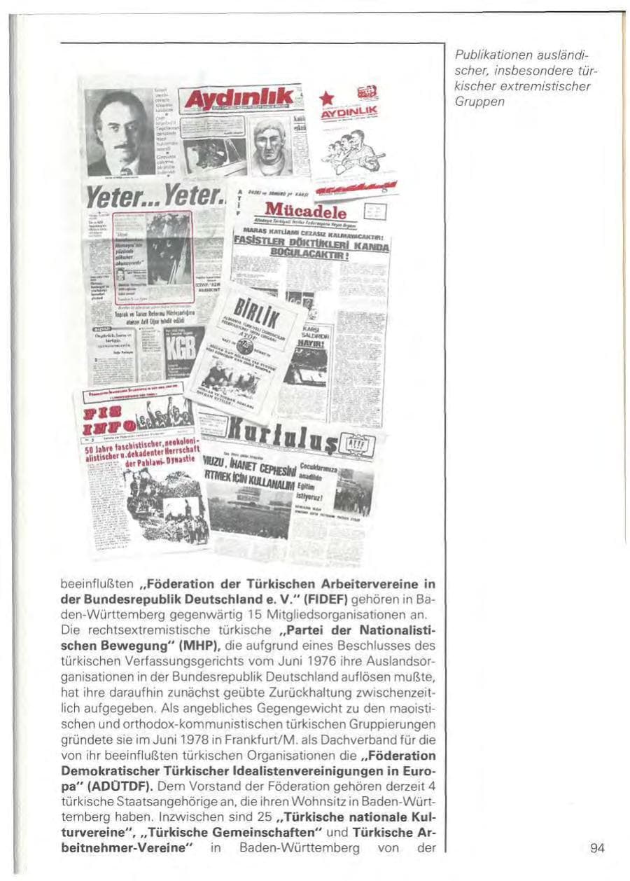 Seite 97 des Verfassungsschutzbericht 1978 Baden-Württemberg
