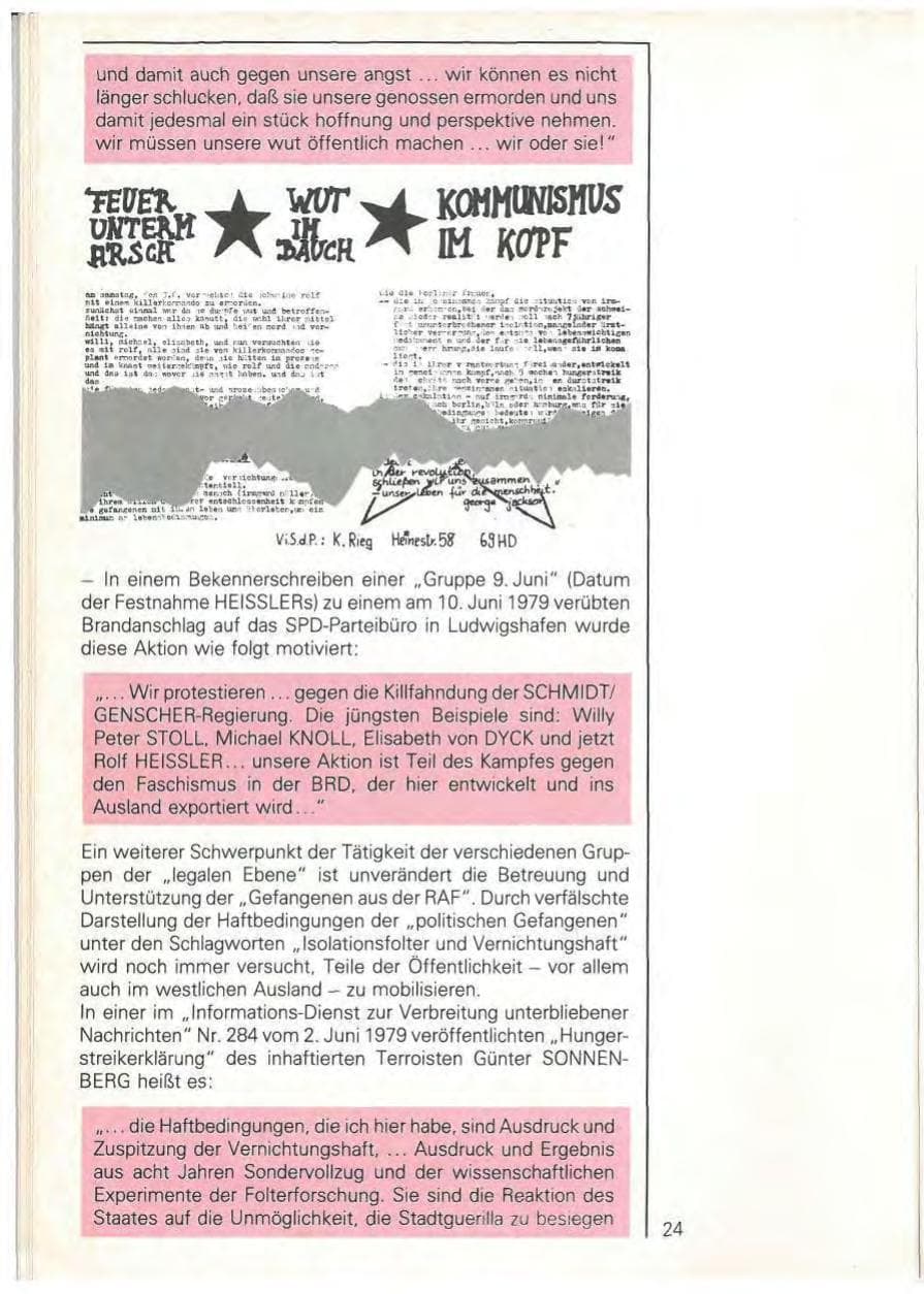 Seite 26 des Verfassungsschutzbericht 1979 Baden-Württemberg