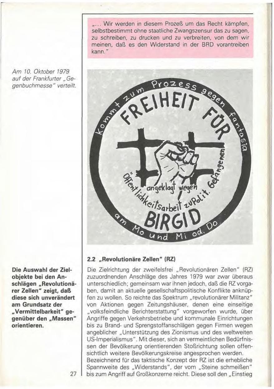 Seite 29 des Verfassungsschutzbericht 1979 Baden-Württemberg