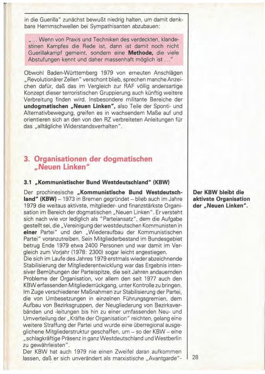 Seite 30 des Verfassungsschutzbericht 1979 Baden-Württemberg