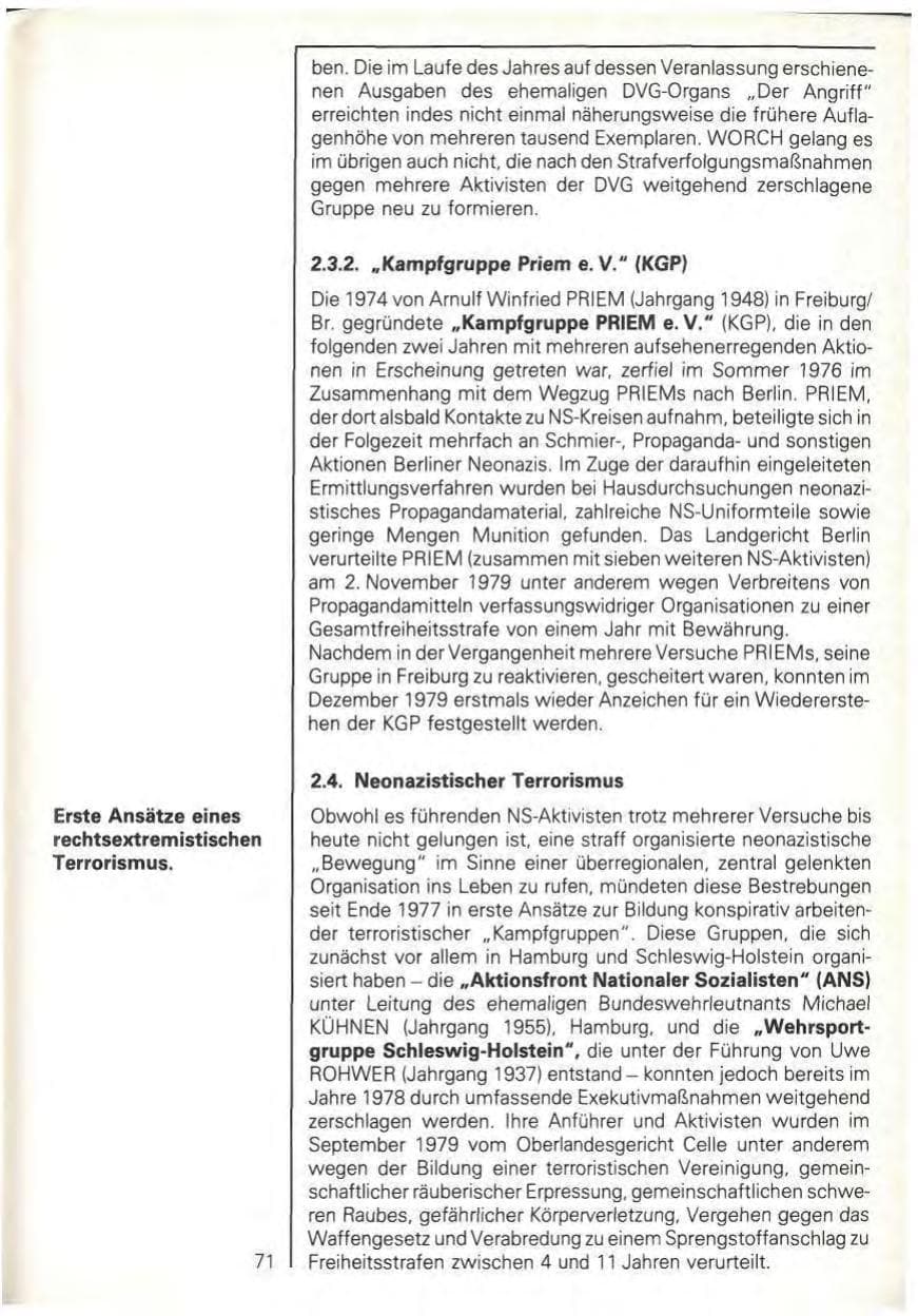 Seite 73 des Verfassungsschutzbericht 1979 Baden-Württemberg