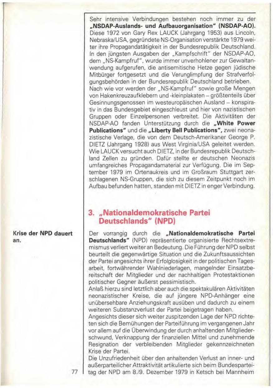 Seite 79 des Verfassungsschutzbericht 1979 Baden-Württemberg