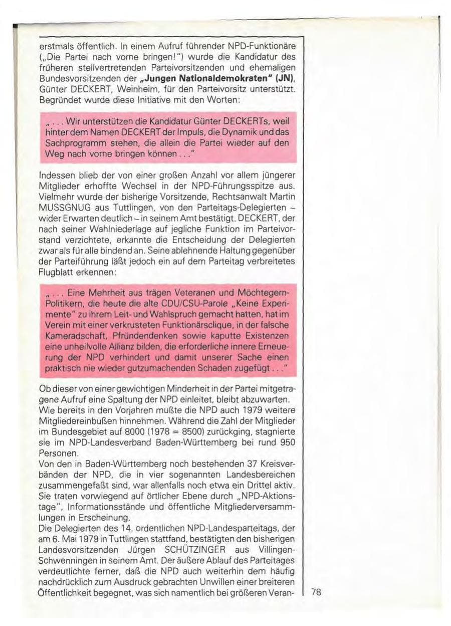 Seite 80 des Verfassungsschutzbericht 1979 Baden-Württemberg