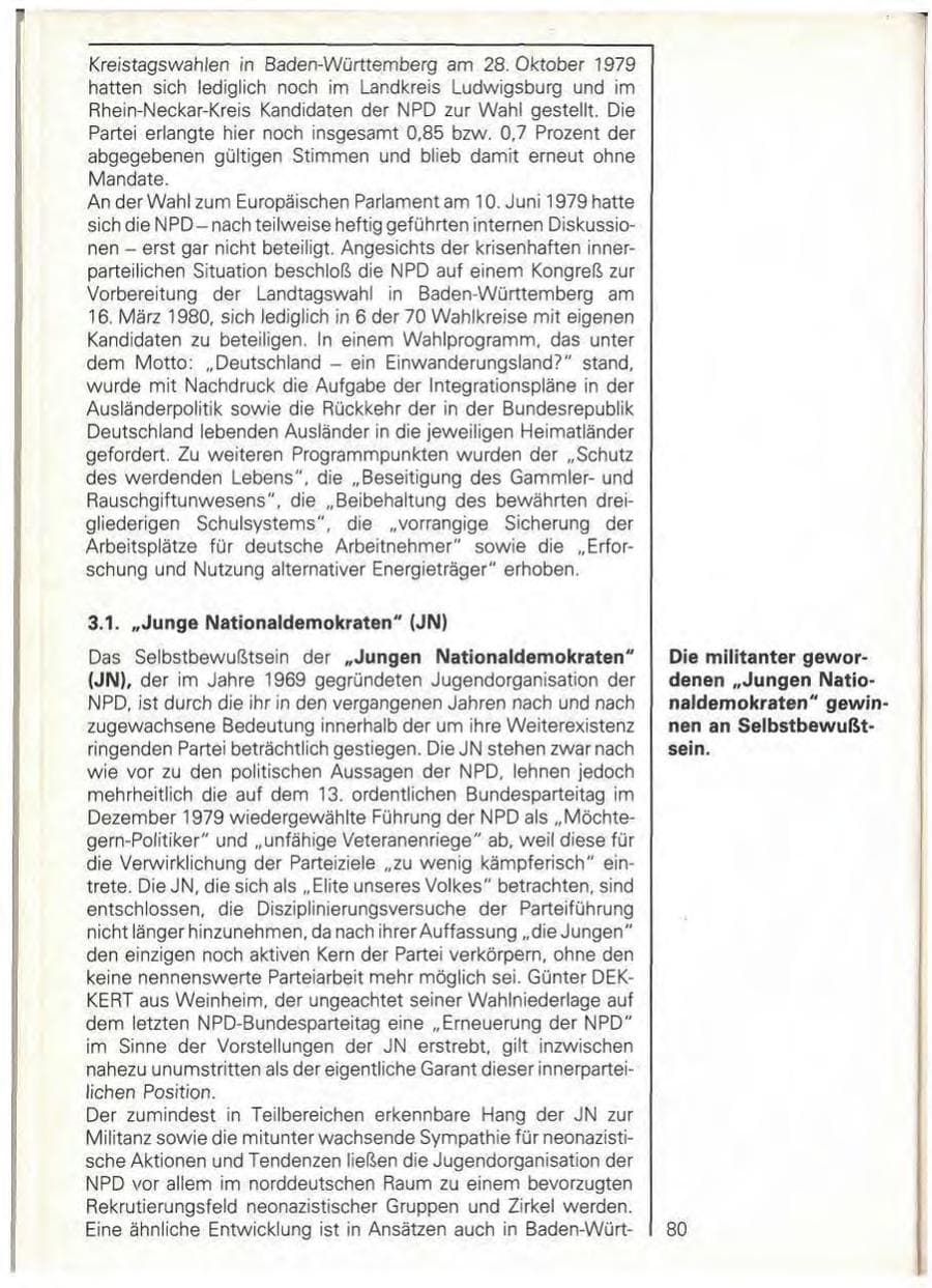 Seite 82 des Verfassungsschutzbericht 1979 Baden-Württemberg