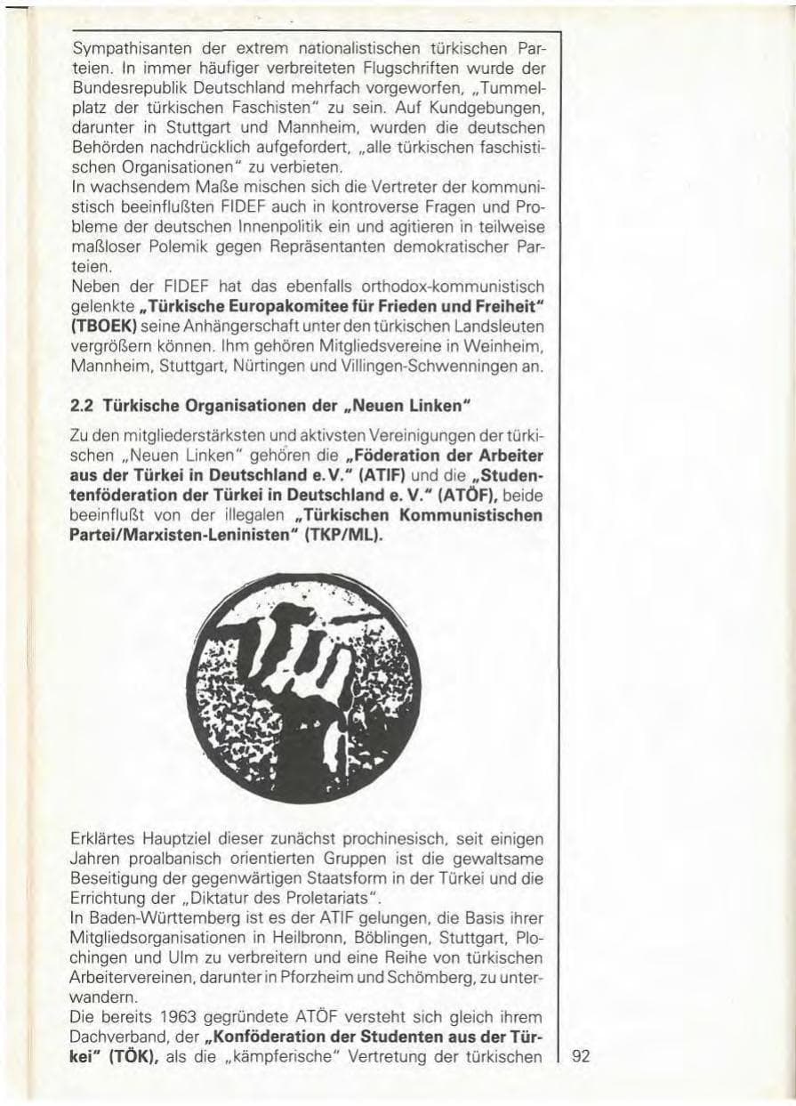 Seite 94 des Verfassungsschutzbericht 1979 Baden-Württemberg