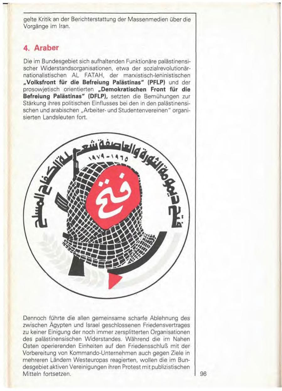 Seite 98 des Verfassungsschutzbericht 1979 Baden-Württemberg