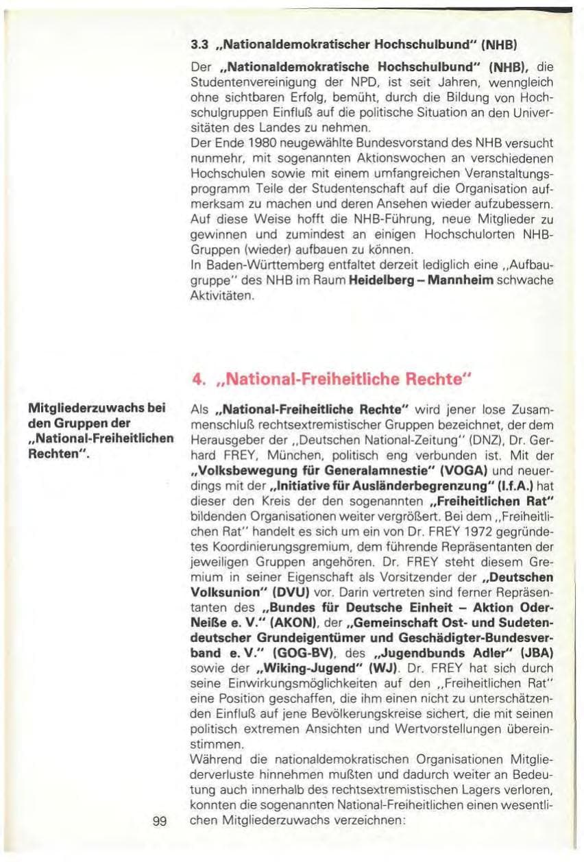 Seite 101 des Verfassungsschutzbericht 1980 Baden-Württemberg