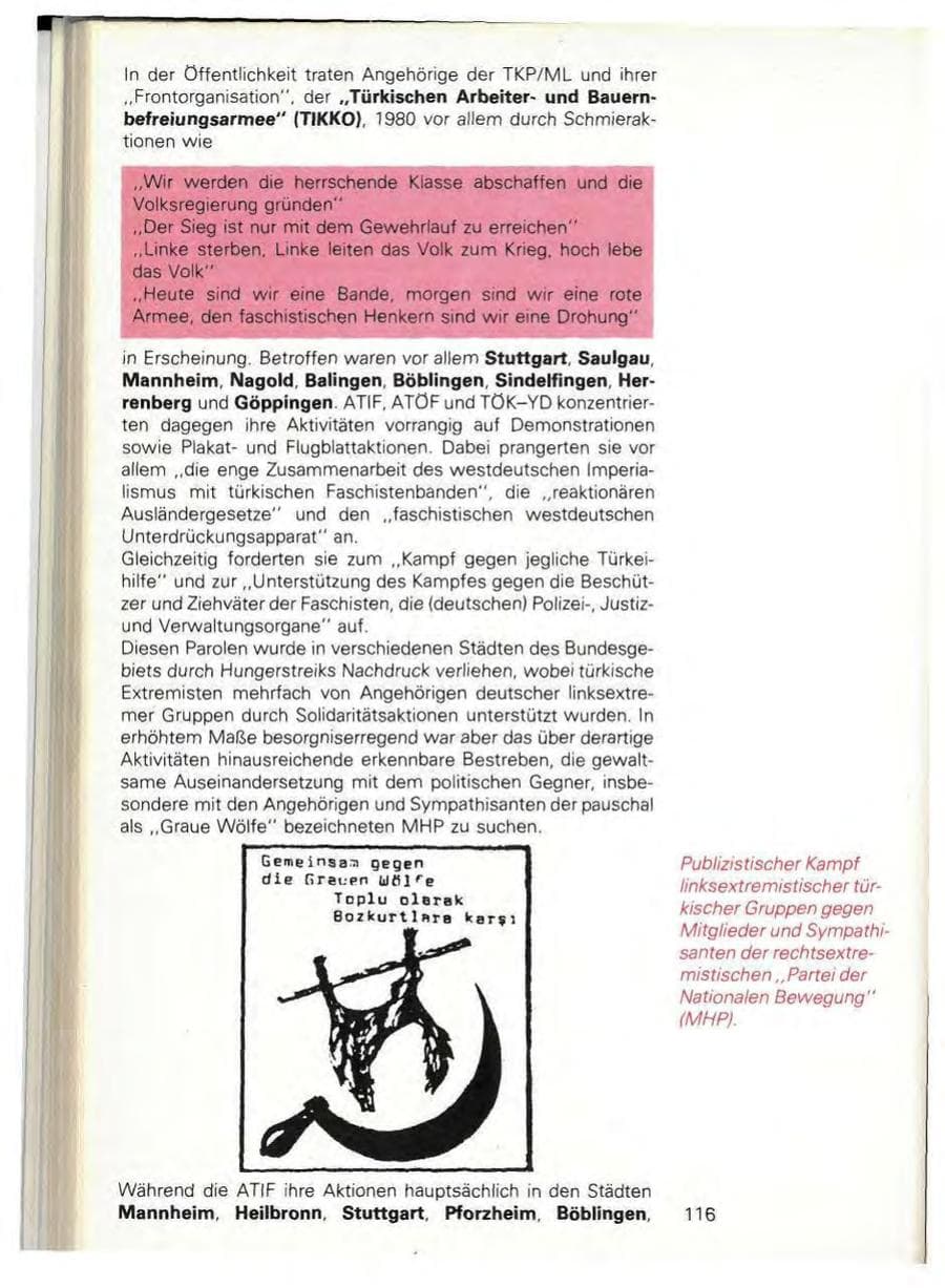 Seite 118 des Verfassungsschutzbericht 1980 Baden-Württemberg