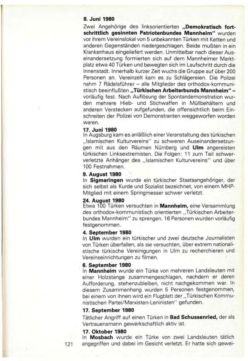 Seite 123 des Verfassungsschutzbericht 1980 Baden-Württemberg