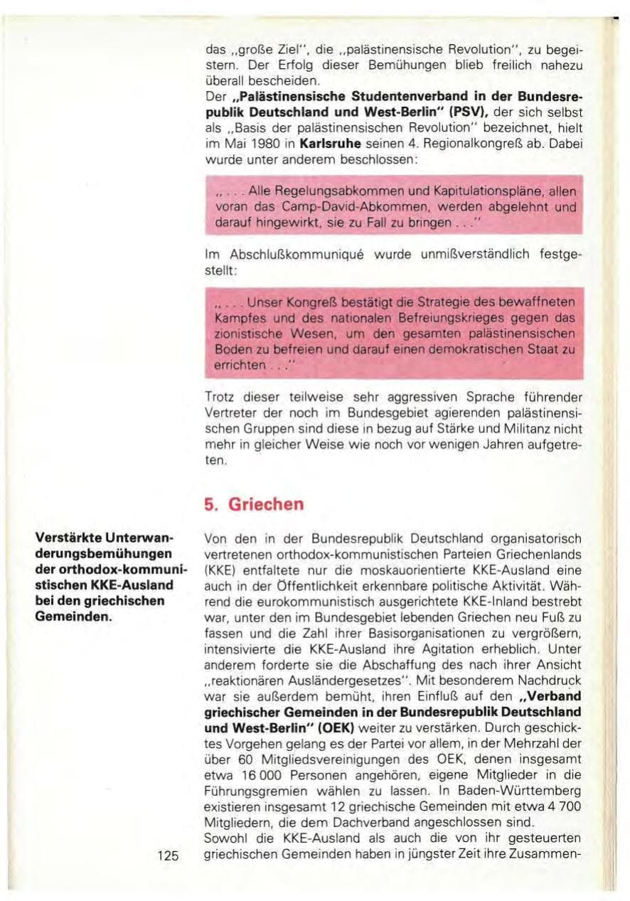 Seite 127 des Verfassungsschutzbericht 1980 Baden-Württemberg