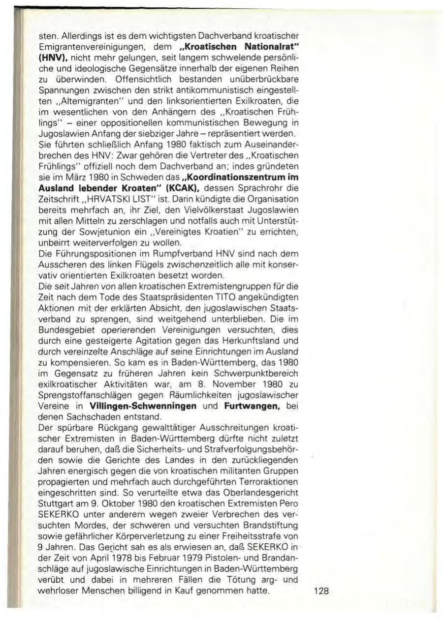 Seite 130 des Verfassungsschutzbericht 1980 Baden-Württemberg
