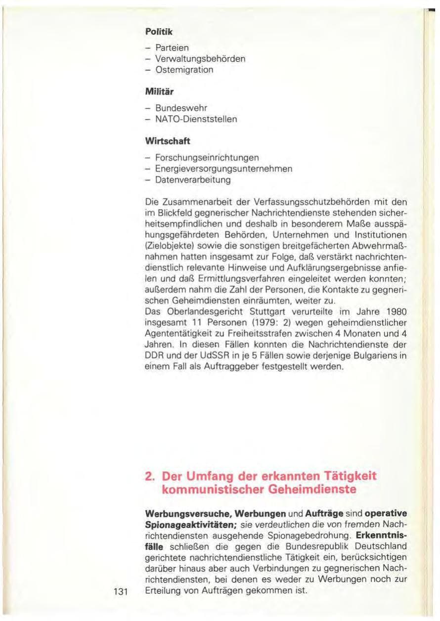 Seite 133 des Verfassungsschutzbericht 1980 Baden-Württemberg