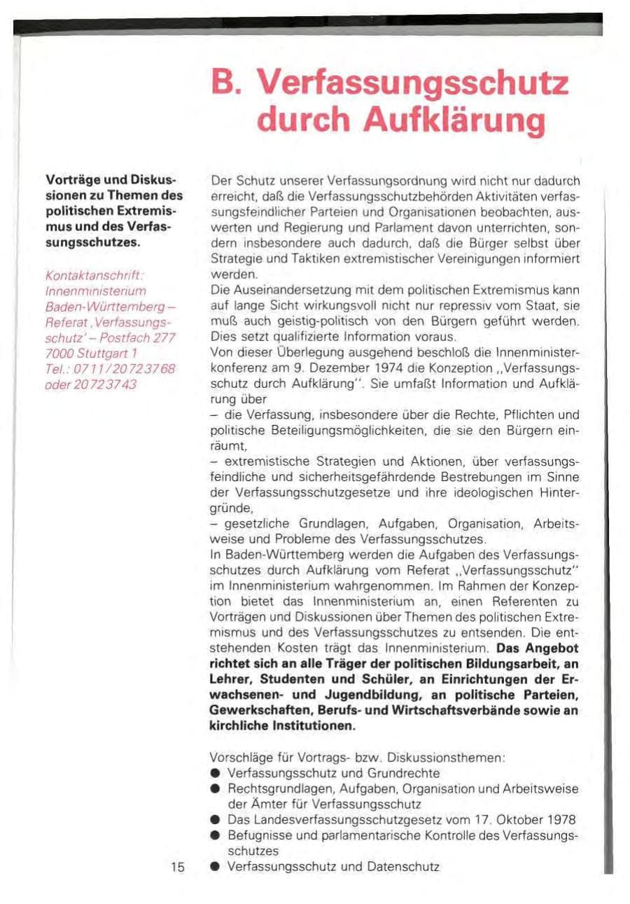 Seite 17 des Verfassungsschutzbericht 1980 Baden-Württemberg