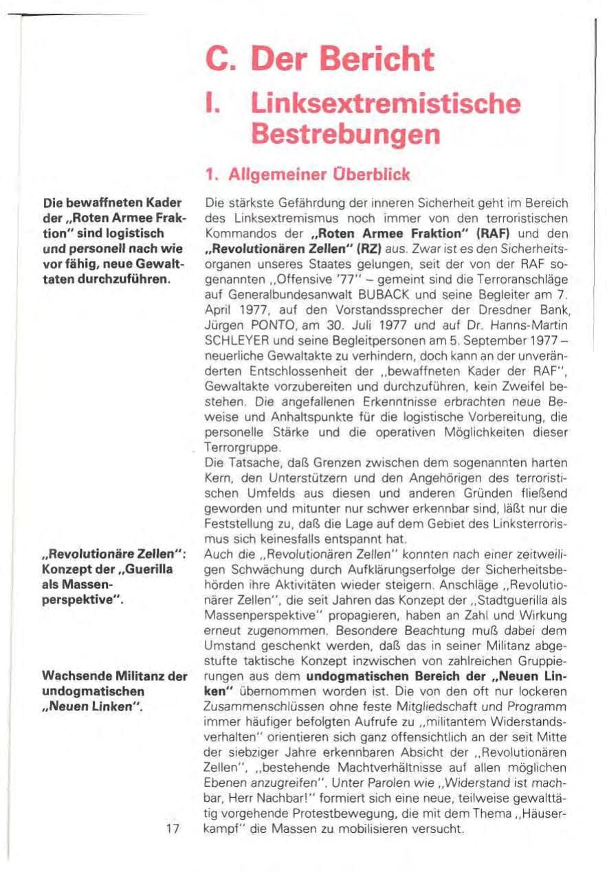 Seite 19 des Verfassungsschutzbericht 1980 Baden-Württemberg