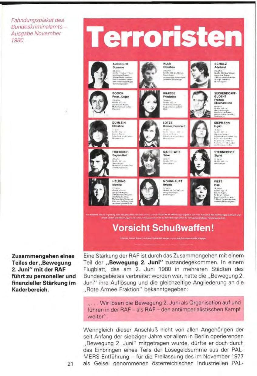 Seite 23 des Verfassungsschutzbericht 1980 Baden-Württemberg