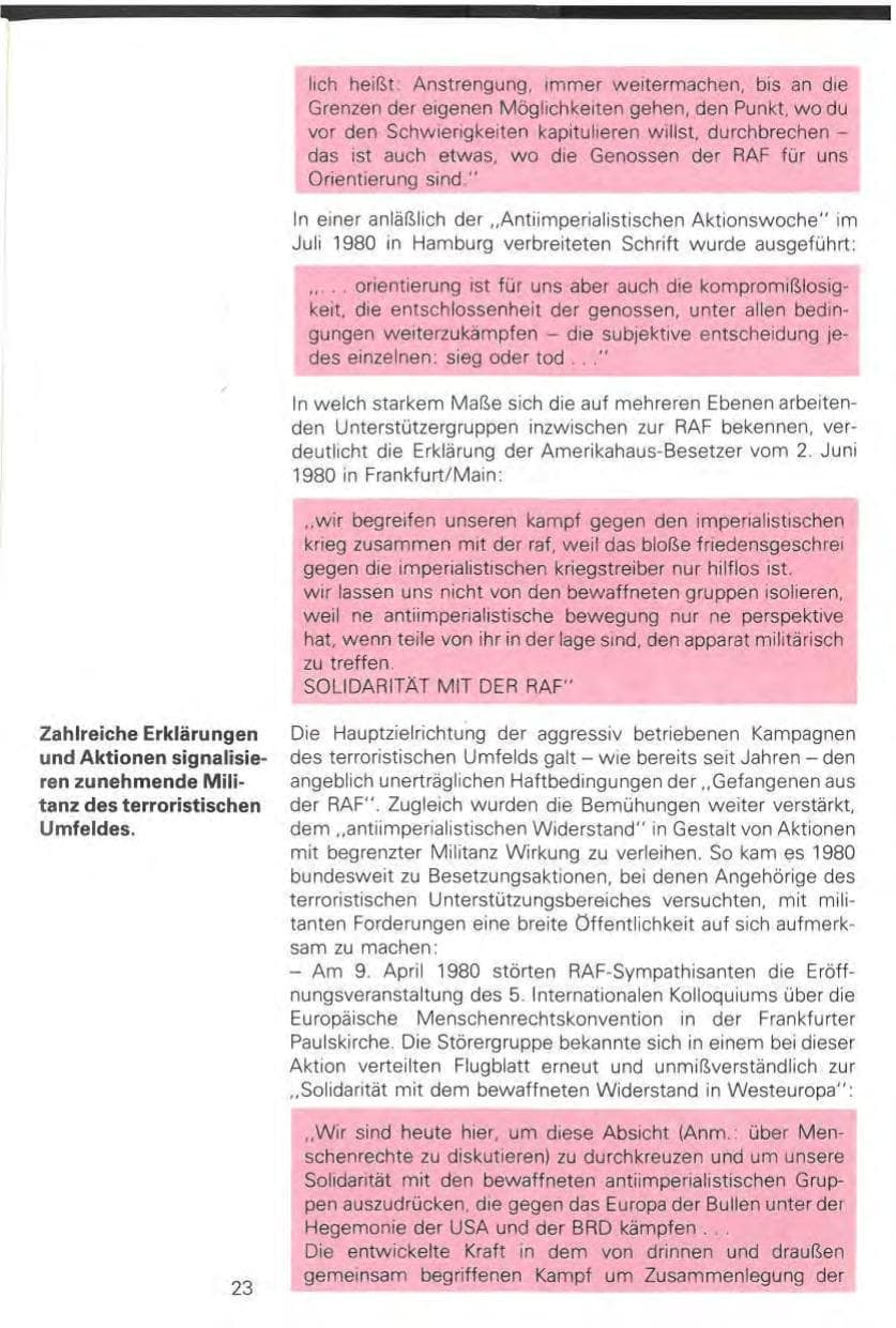 Seite 25 des Verfassungsschutzbericht 1980 Baden-Württemberg
