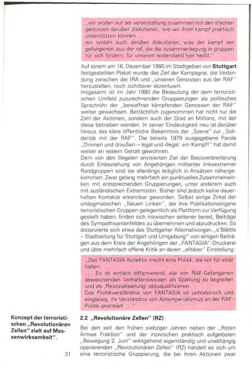 Seite 33 des Verfassungsschutzbericht 1980 Baden-Württemberg
