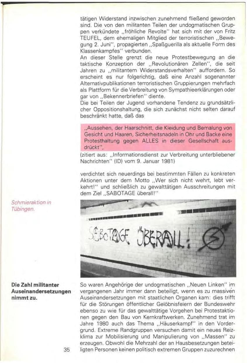 Seite 37 des Verfassungsschutzbericht 1980 Baden-Württemberg