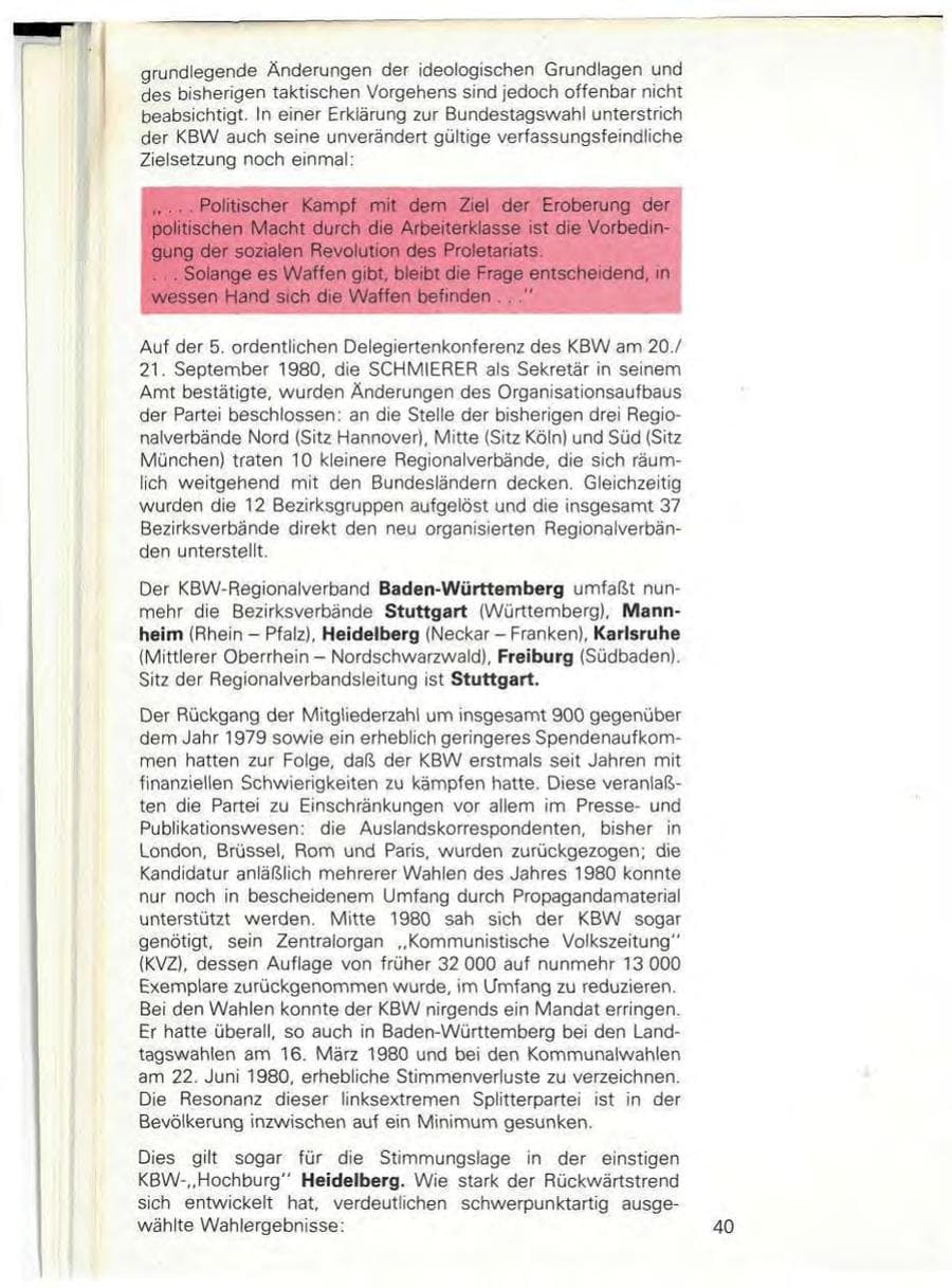 Seite 42 des Verfassungsschutzbericht 1980 Baden-Württemberg