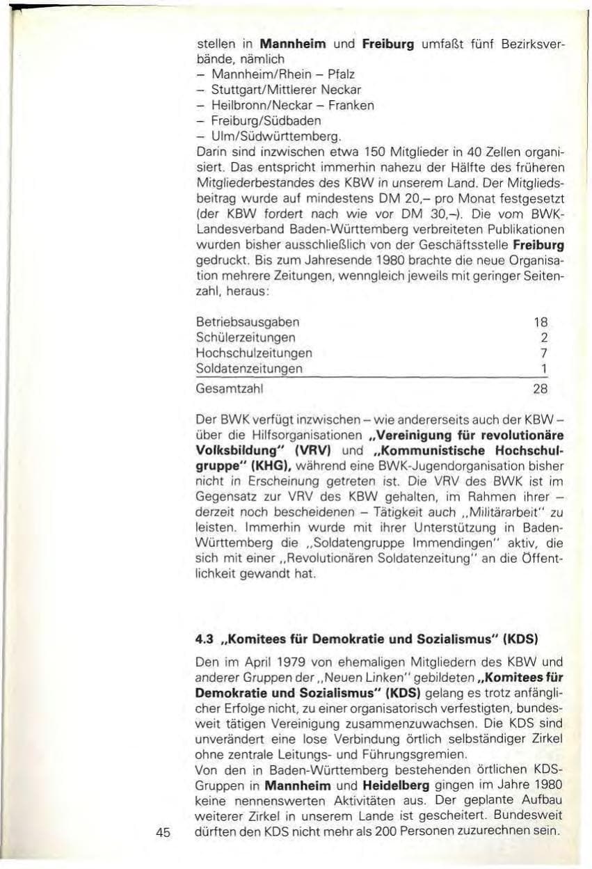Seite 47 des Verfassungsschutzbericht 1980 Baden-Württemberg