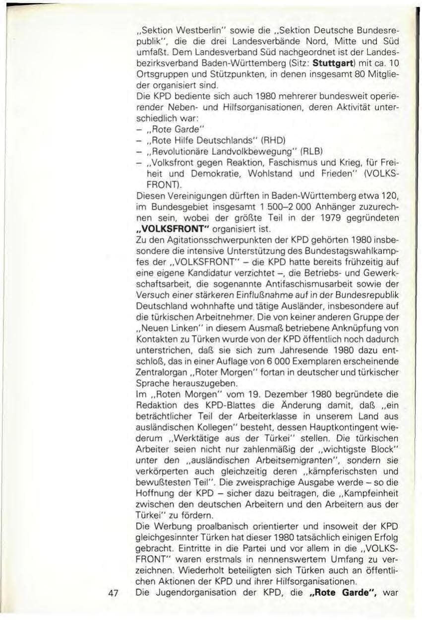 Seite 49 des Verfassungsschutzbericht 1980 Baden-Württemberg