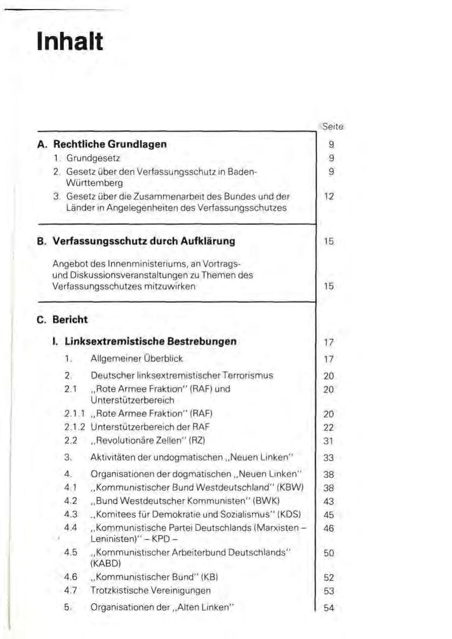 Seite 7 des Verfassungsschutzbericht 1980 Baden-Württemberg