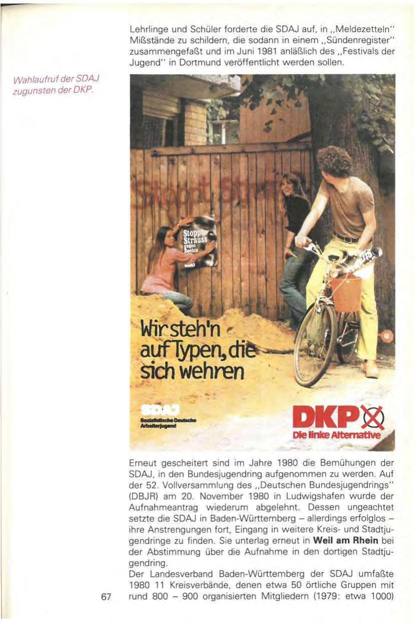 Seite 69 des Verfassungsschutzbericht 1980 Baden-Württemberg