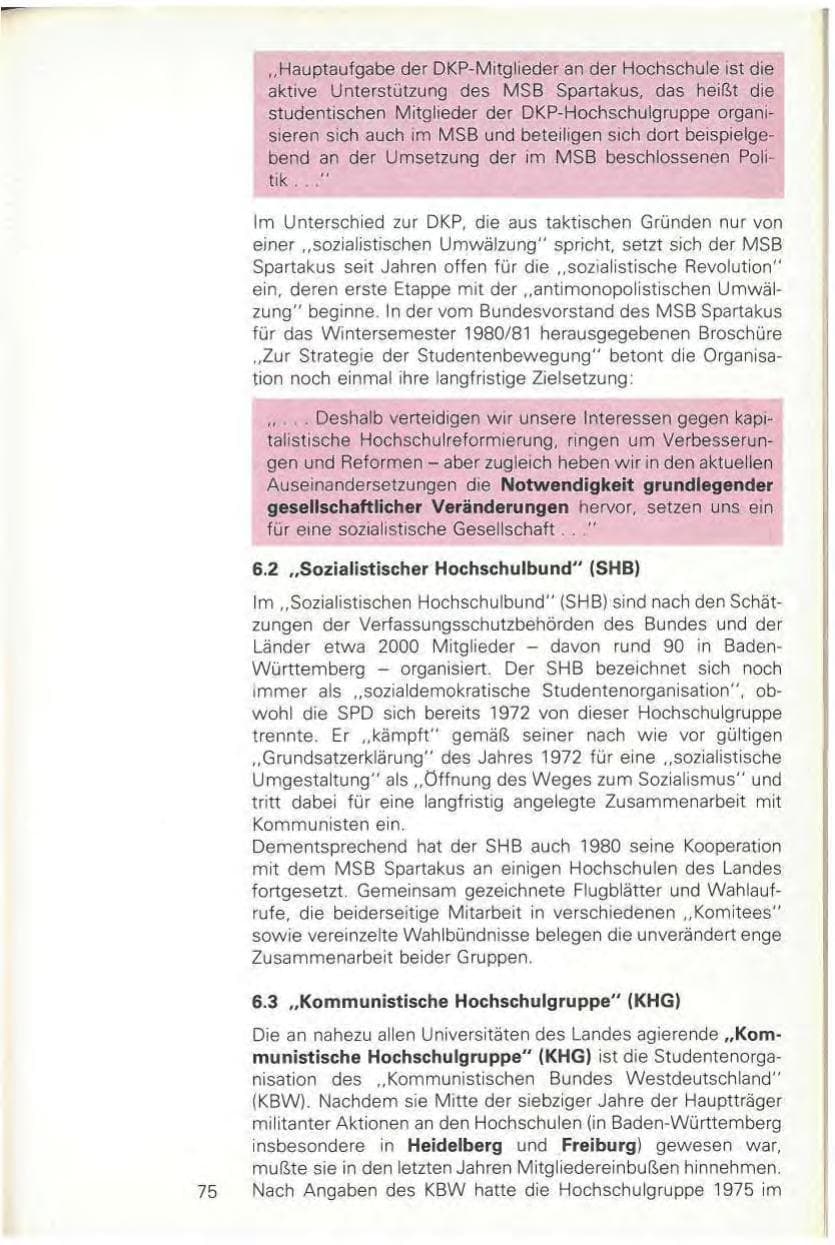 Seite 77 des Verfassungsschutzbericht 1980 Baden-Württemberg
