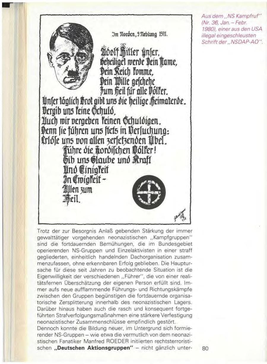 Seite 82 des Verfassungsschutzbericht 1980 Baden-Württemberg