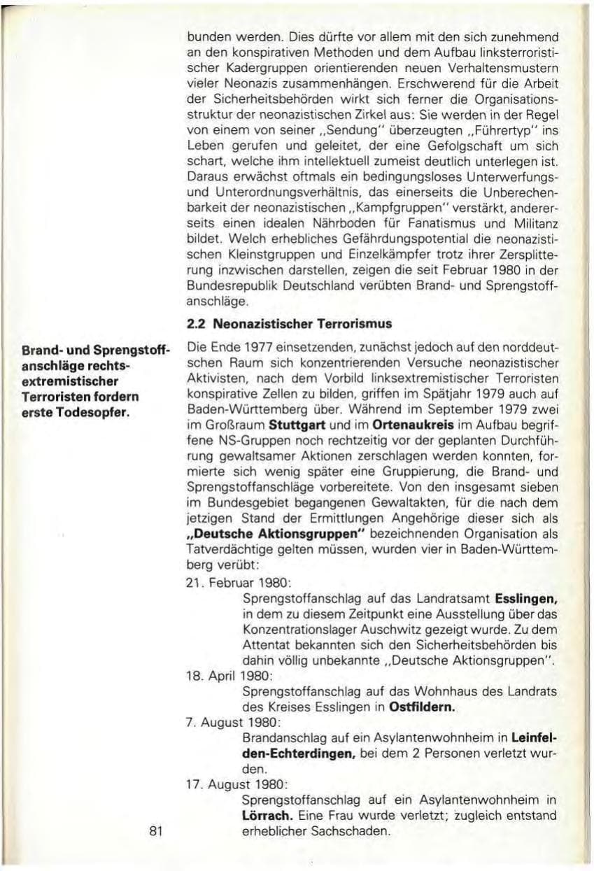 Seite 83 des Verfassungsschutzbericht 1980 Baden-Württemberg