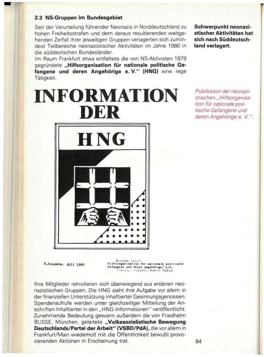 Seite 86 des Verfassungsschutzbericht 1980 Baden-Württemberg