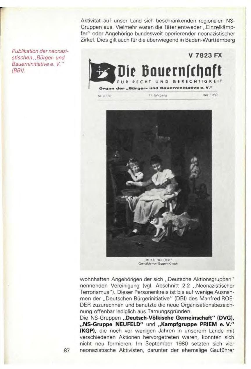 Seite 89 des Verfassungsschutzbericht 1980 Baden-Württemberg
