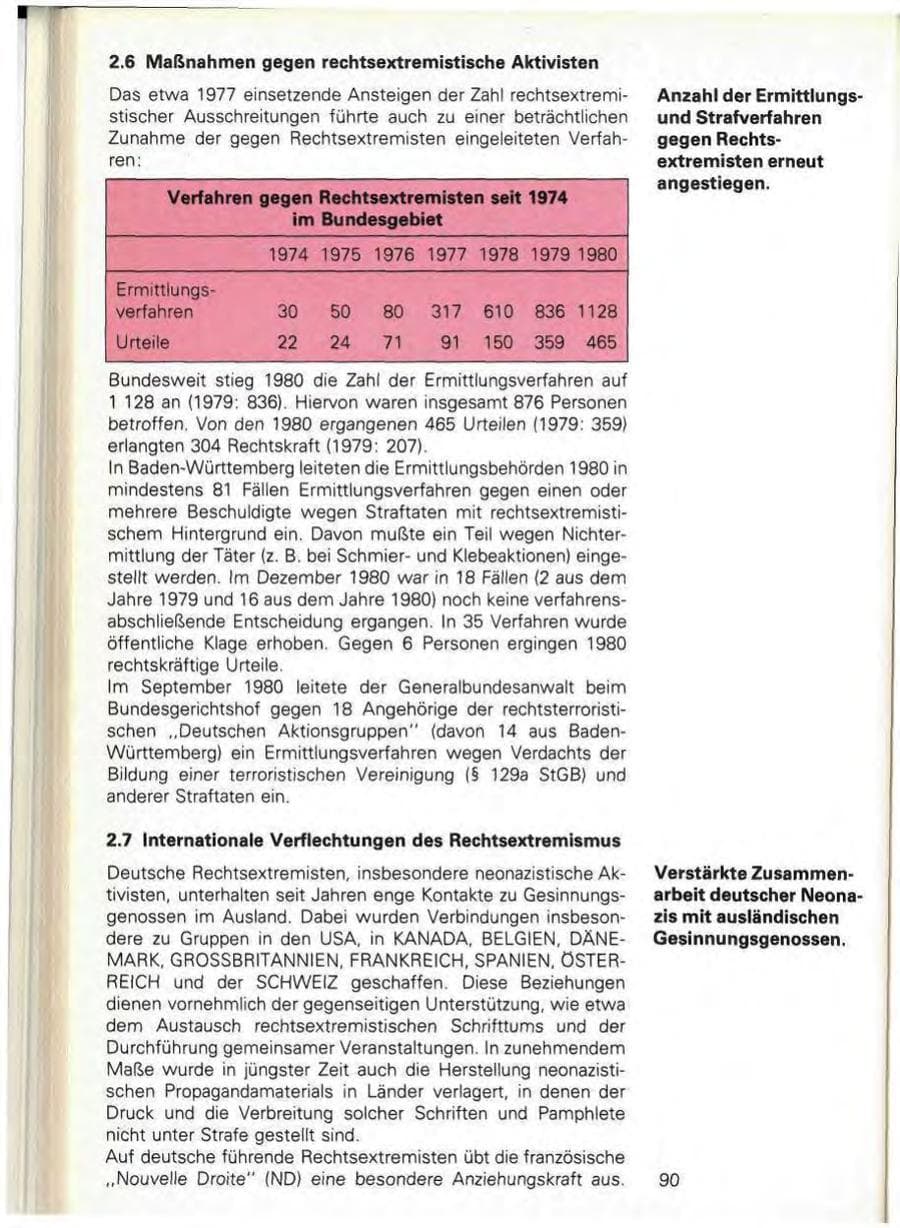 Seite 92 des Verfassungsschutzbericht 1980 Baden-Württemberg