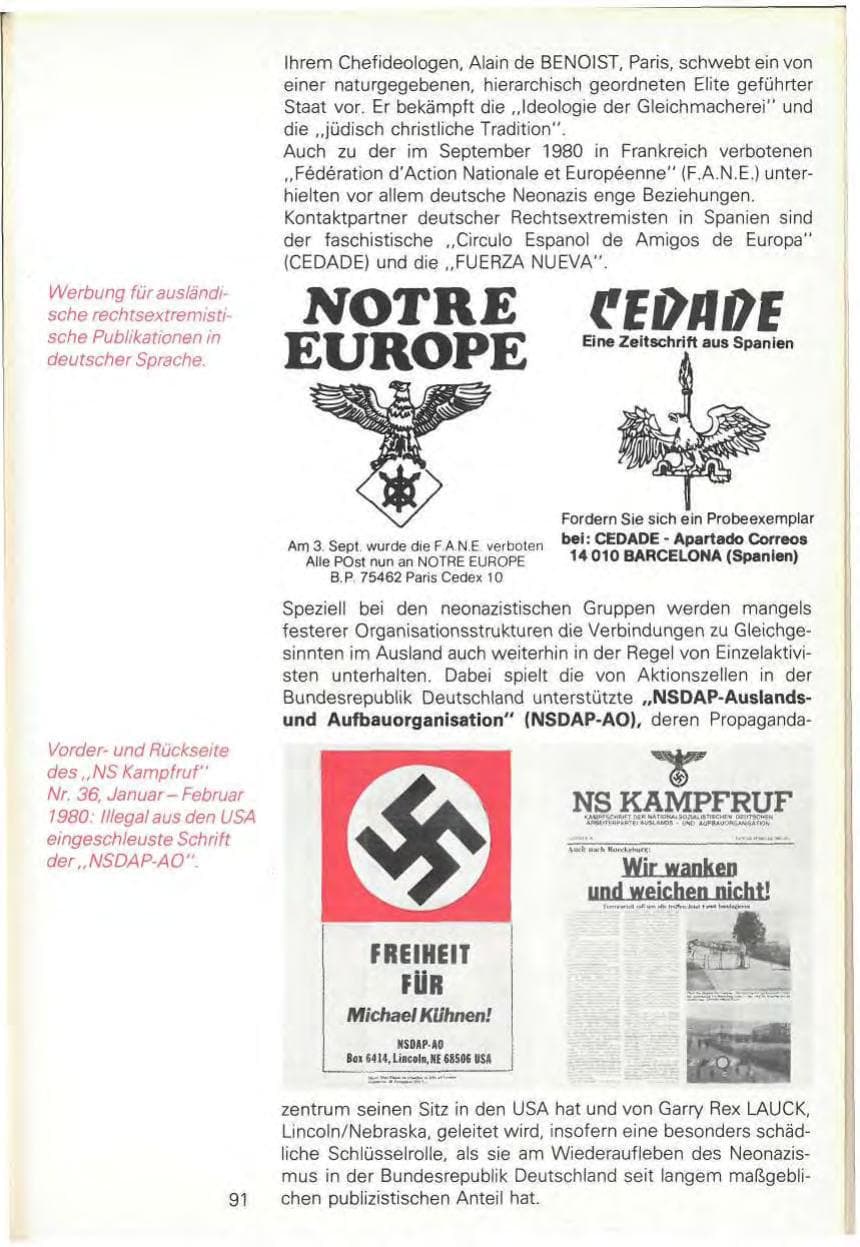 Seite 93 des Verfassungsschutzbericht 1980 Baden-Württemberg