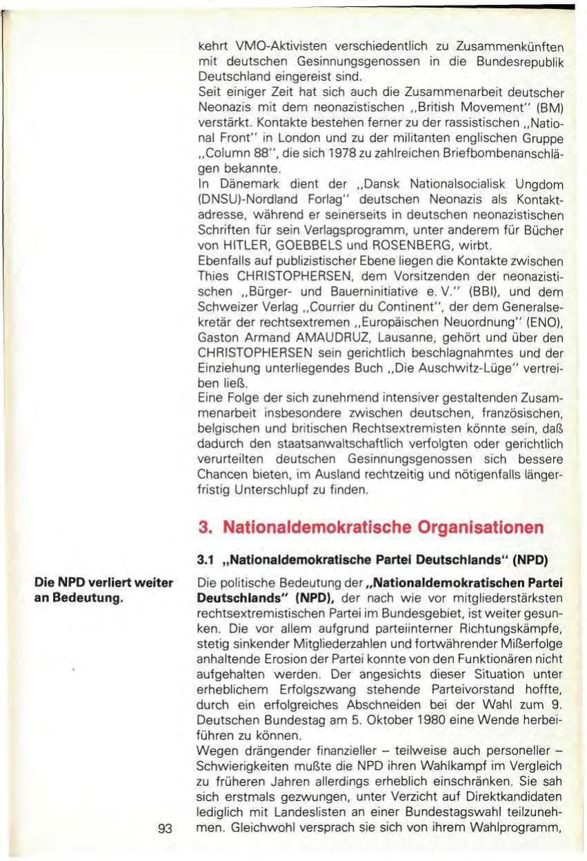 Seite 95 des Verfassungsschutzbericht 1980 Baden-Württemberg