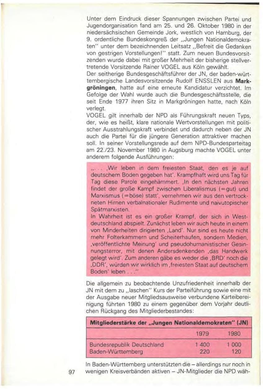 Seite 99 des Verfassungsschutzbericht 1980 Baden-Württemberg