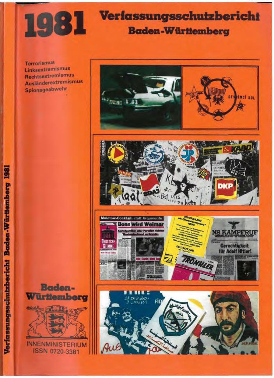 Seite 1 des Verfassungsschutzbericht 1981 Baden-Württemberg
