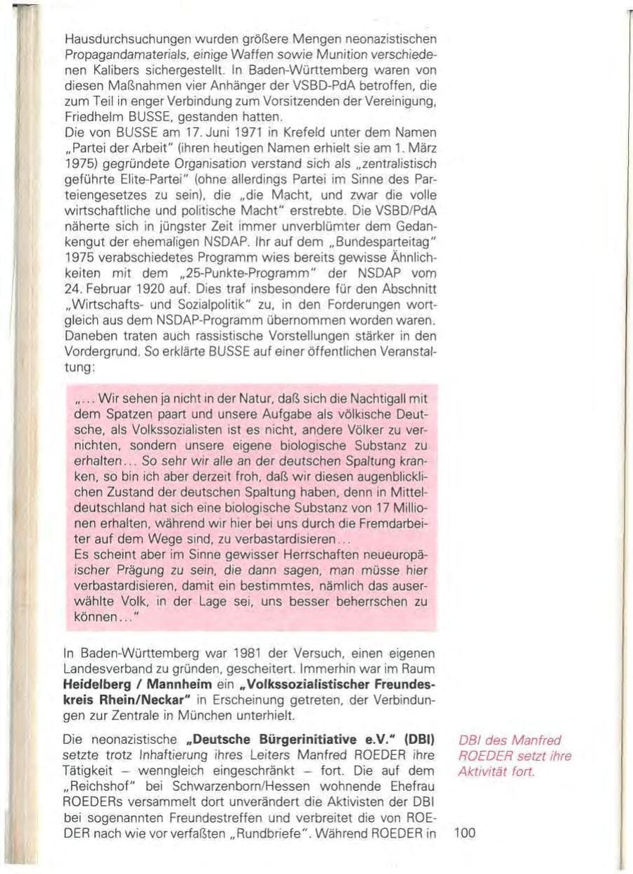 Seite 106 des Verfassungsschutzbericht 1981 Baden-Württemberg