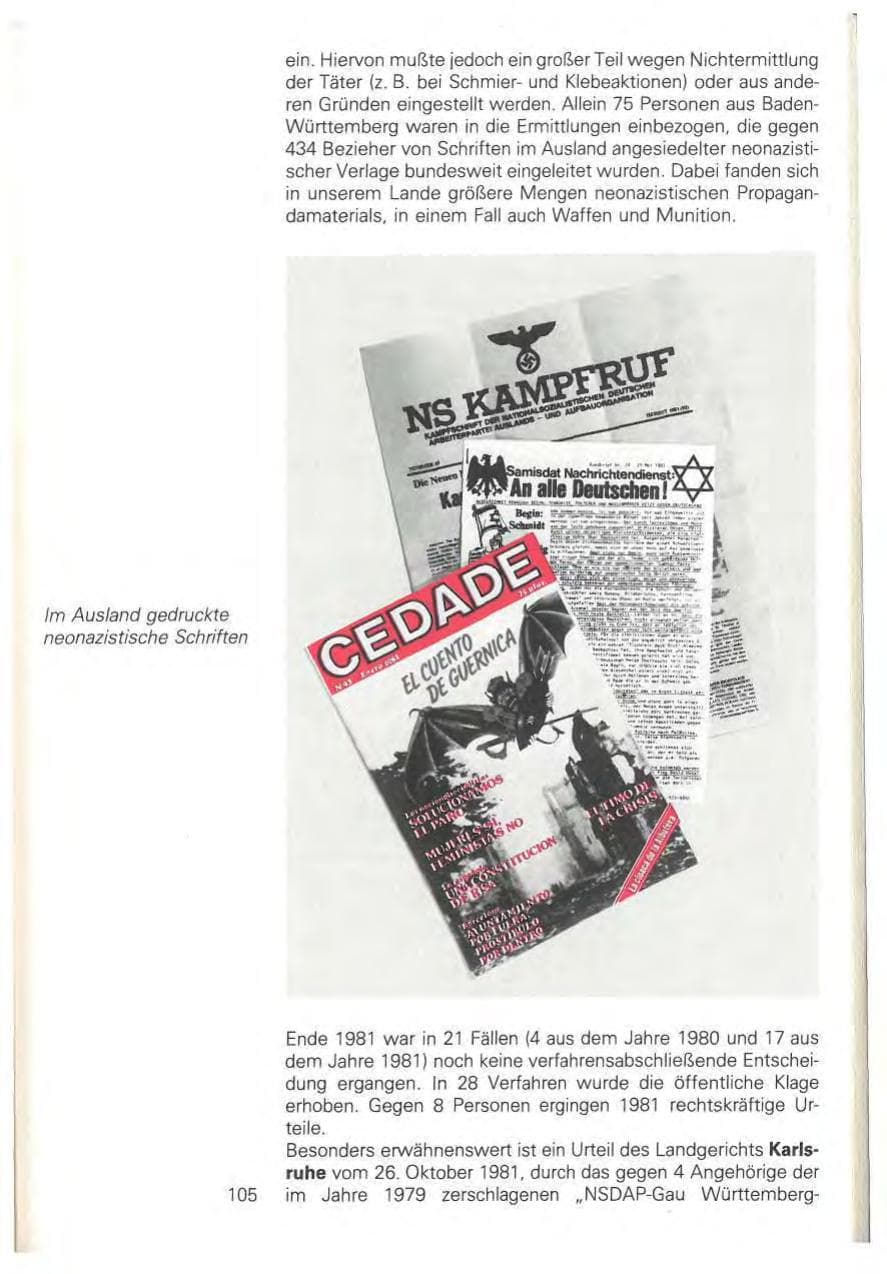 Seite 111 des Verfassungsschutzbericht 1981 Baden-Württemberg
