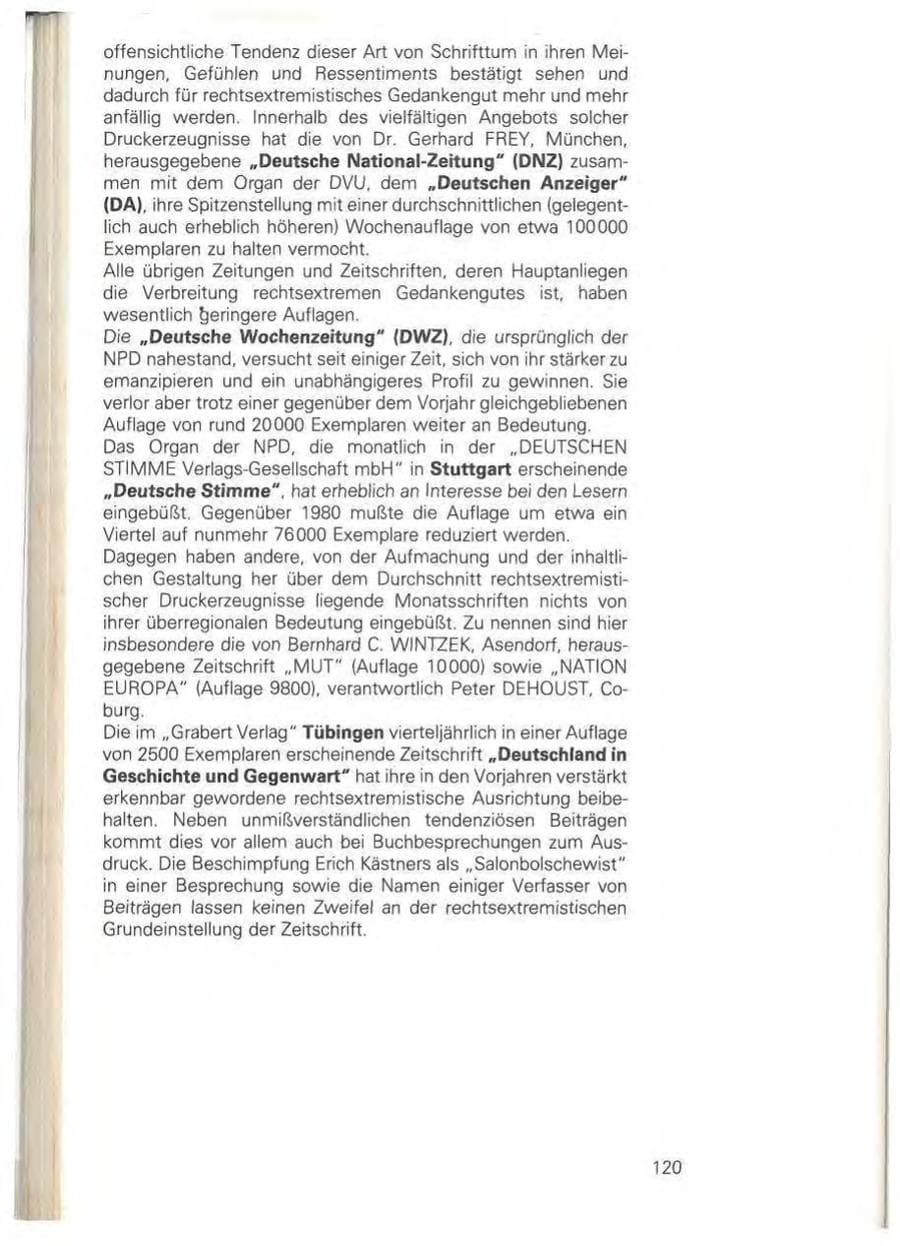 Seite 126 des Verfassungsschutzbericht 1981 Baden-Württemberg