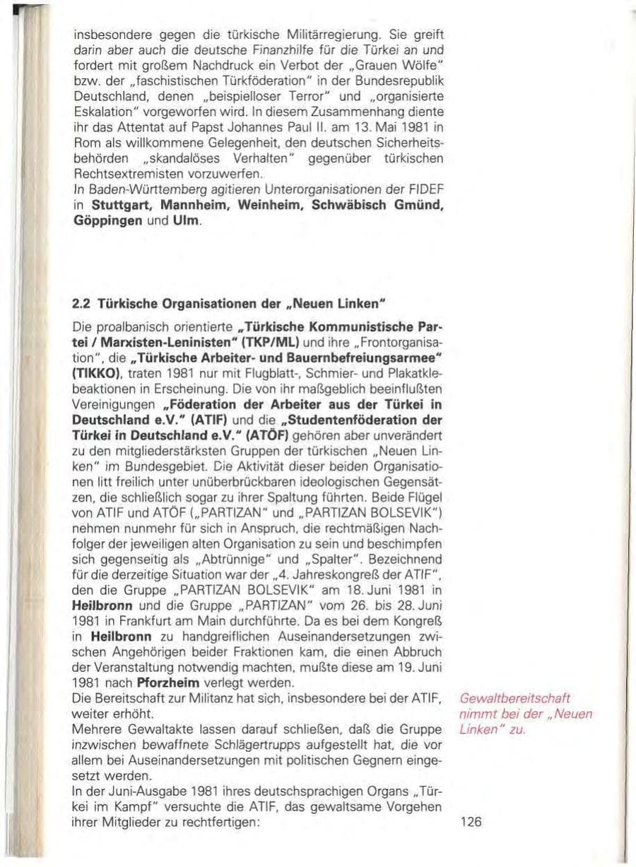 Seite 132 des Verfassungsschutzbericht 1981 Baden-Württemberg