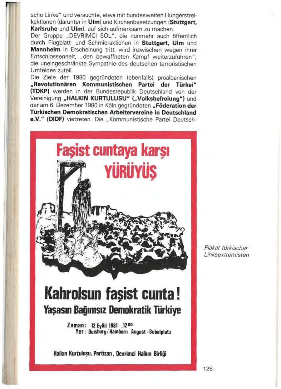 Seite 134 des Verfassungsschutzbericht 1981 Baden-Württemberg