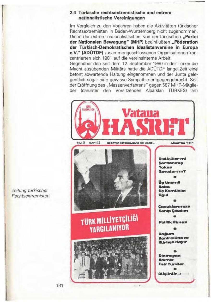 Seite 137 des Verfassungsschutzbericht 1981 Baden-Württemberg